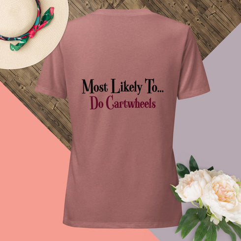 Oh Sip, It's A Wine Trip-Most Likely To Do Cartwheels V-Neck Tee